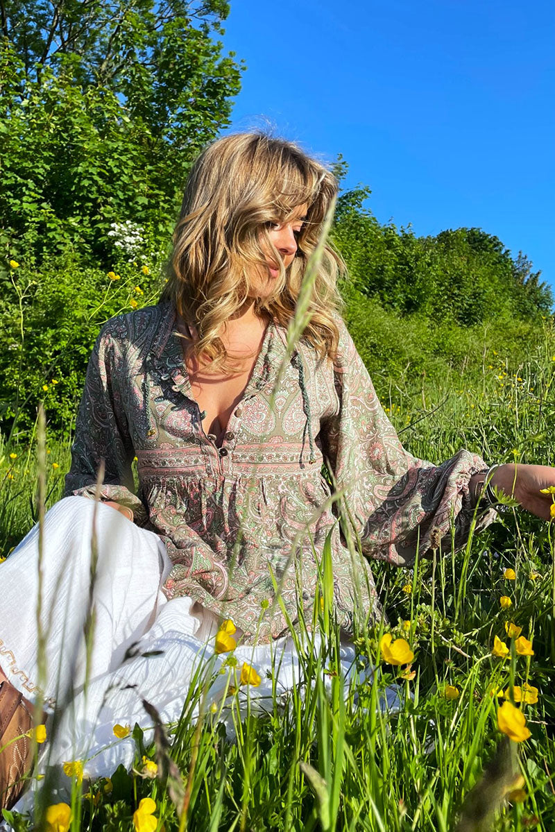 Boho Spring Pink Blouse