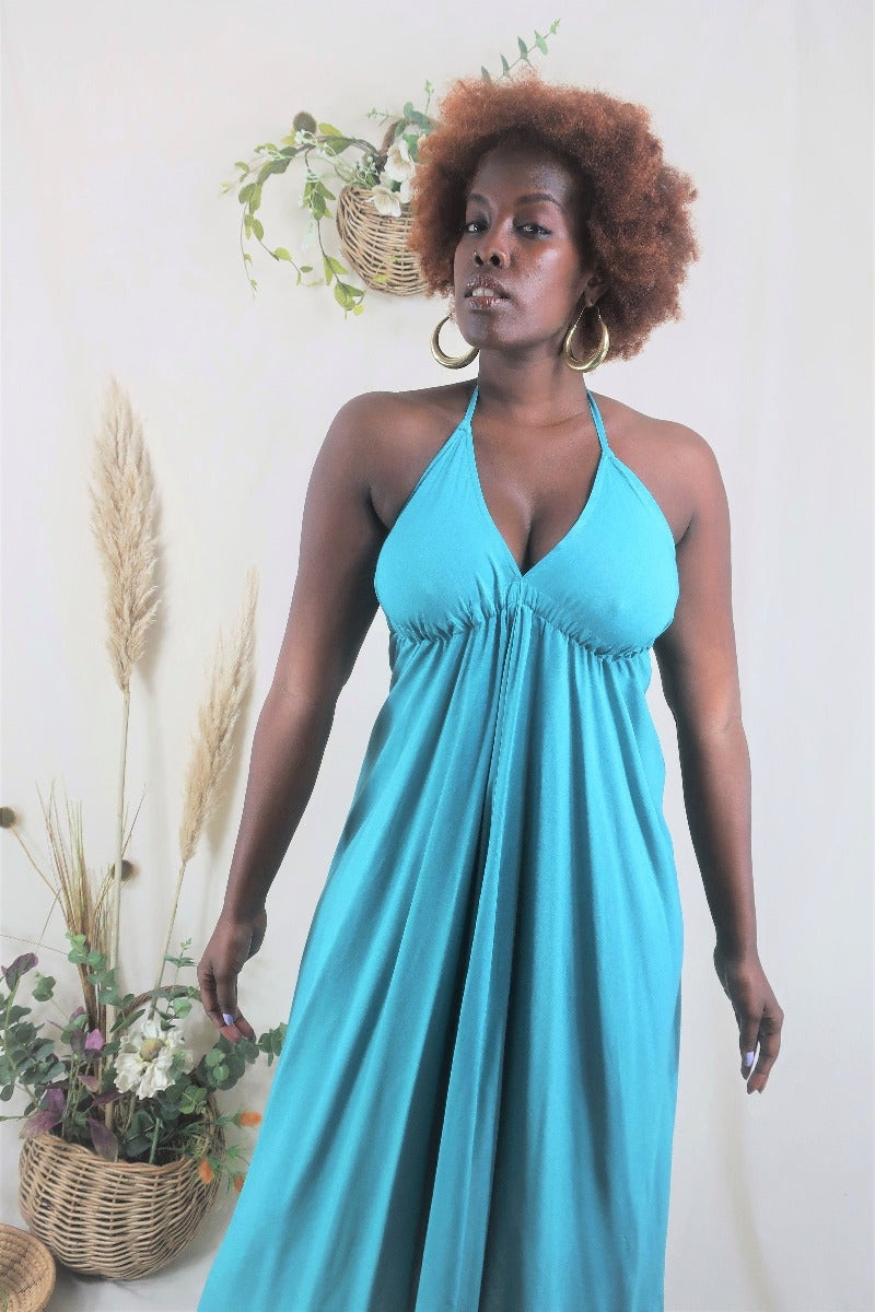 Bluish best sale green dress