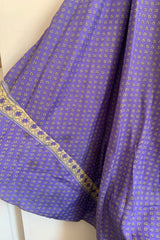 SALE Athena Maxi Dress - Vintage Sari - Lavender Flowers - Free Size S/M