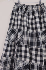 Adelaide Patchwork Maxi Skirt in Checkerboard Flannel by All About Audrey