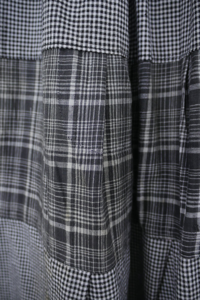 Adelaide Patchwork Maxi Skirt in Fine Woven Gingham & Grey Check by All About Audrey