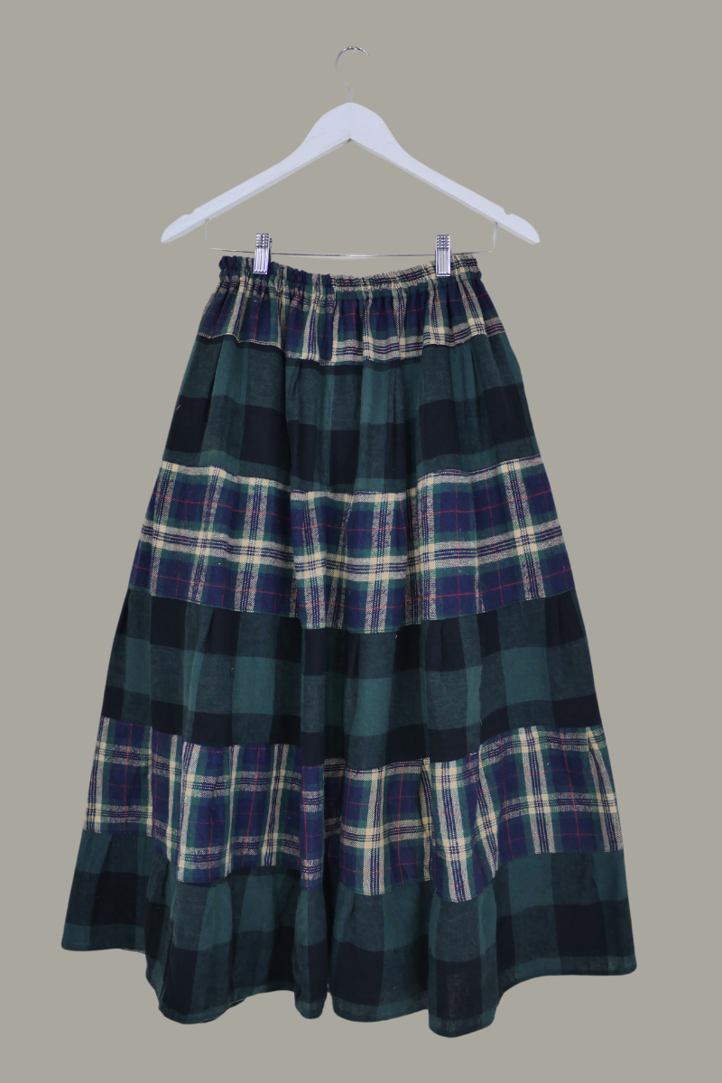 Adelaide Patchwork Maxi Skirt in Picnic Under the Pines by All About Audrey