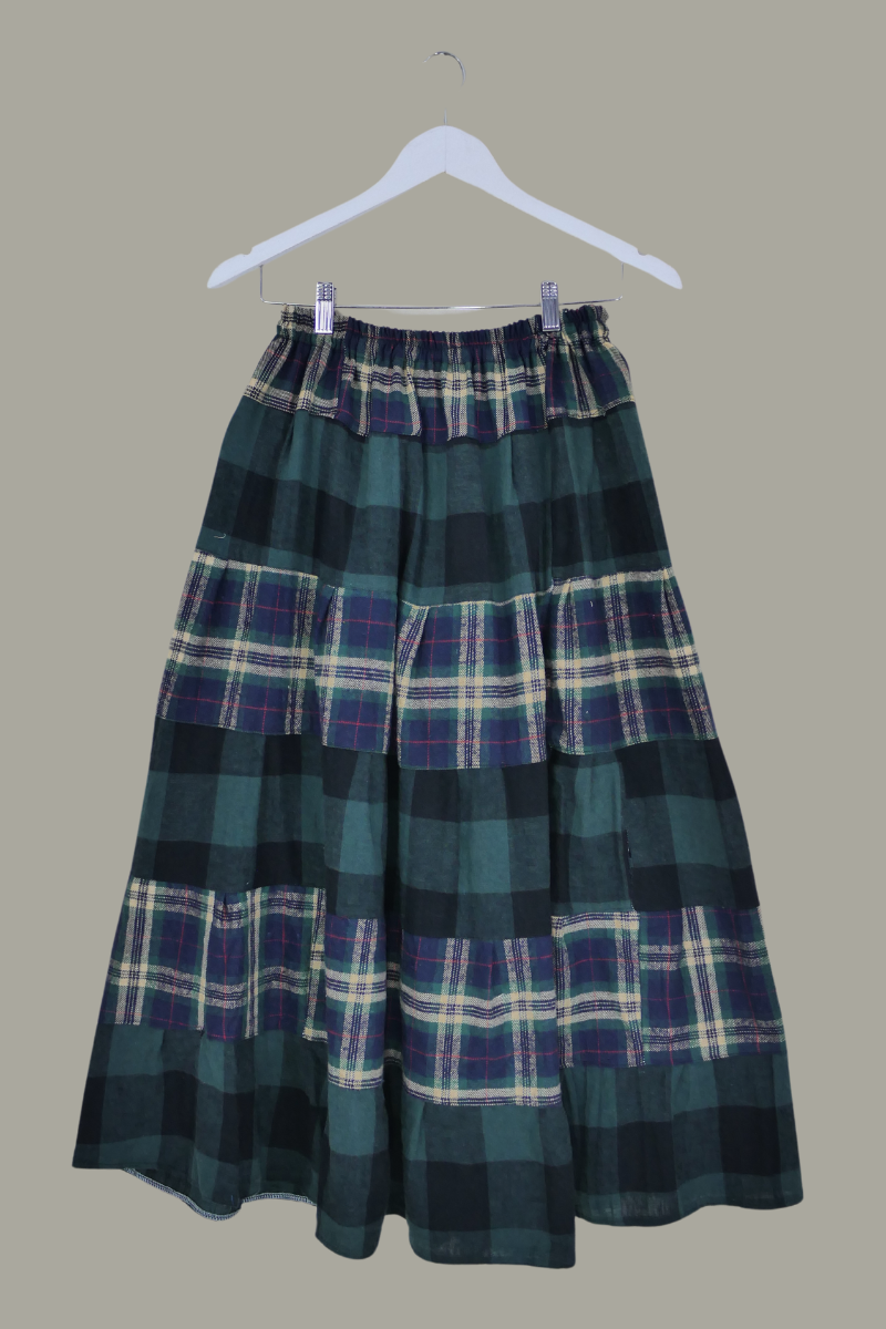 Adelaide Patchwork Maxi Skirt in Picnic Under the Pines by All About Audrey