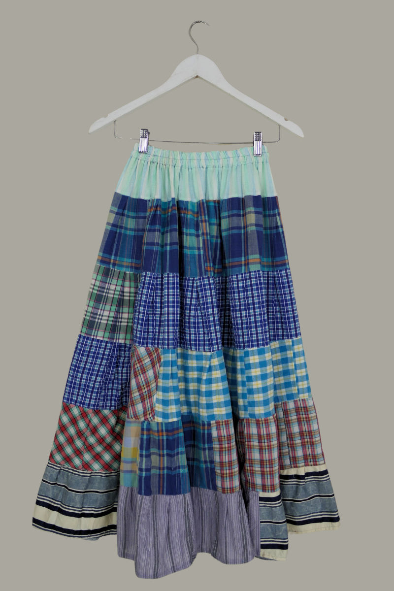 Adelaide Patchwork Maxi Skirt in Spring Picnic Plaid by All About Audrey