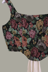 Antoinette Tapestry Corset in Mulberry Rose with Ivory Ribbon by All About Audrey