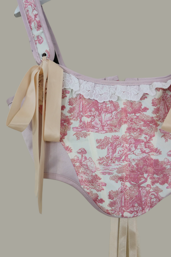 Antoinette Tapestry Corset in Porcelain Pink by All About Audrey