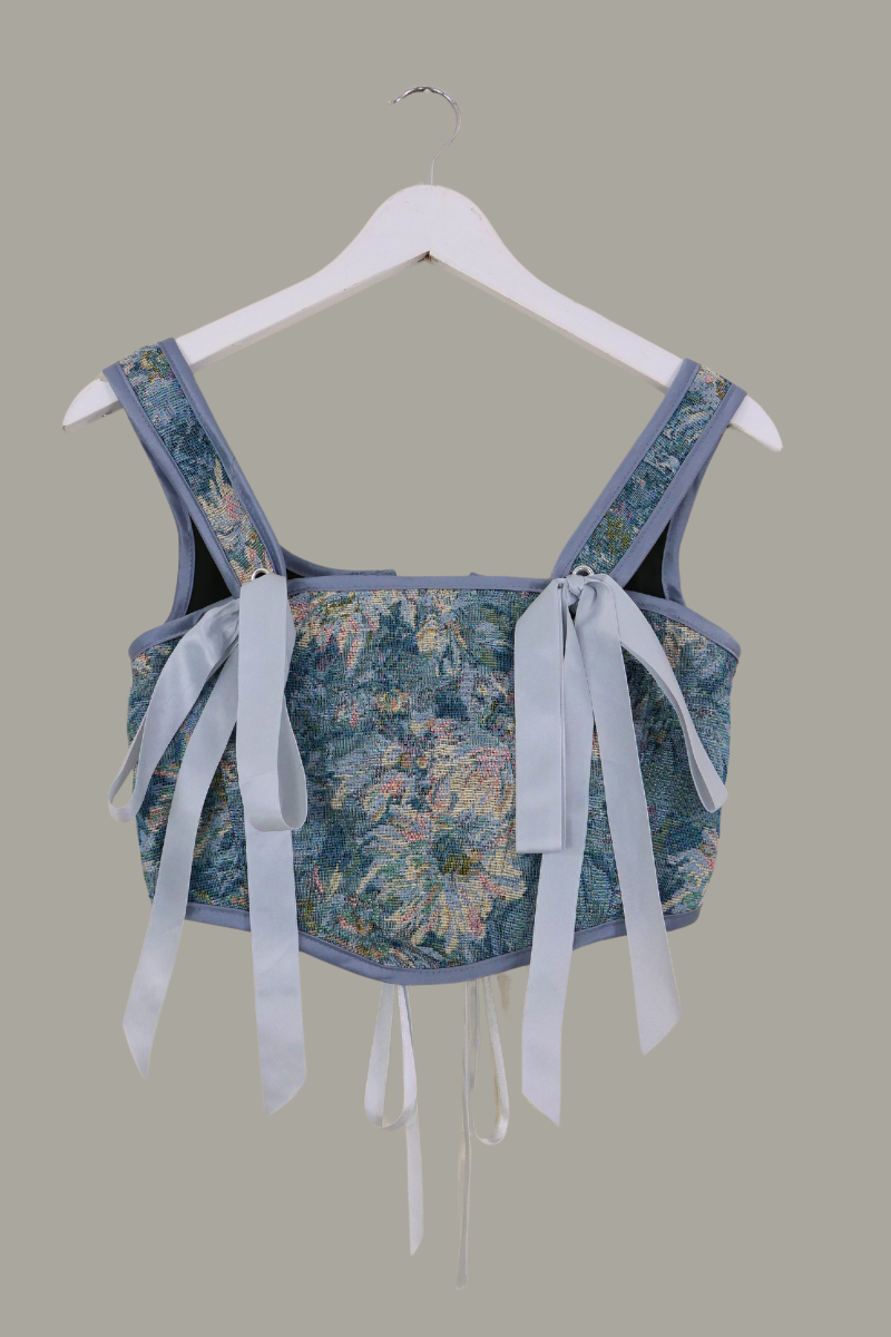 Antoinette Tapestry Corset in Weeping Cherry Blossom by All About Audrey