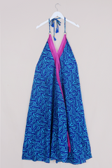 SALE | Athena Maxi Dress - Vintage Sari - Cobalt Blue & Fuchsia - M to L/XL by All About Audrey