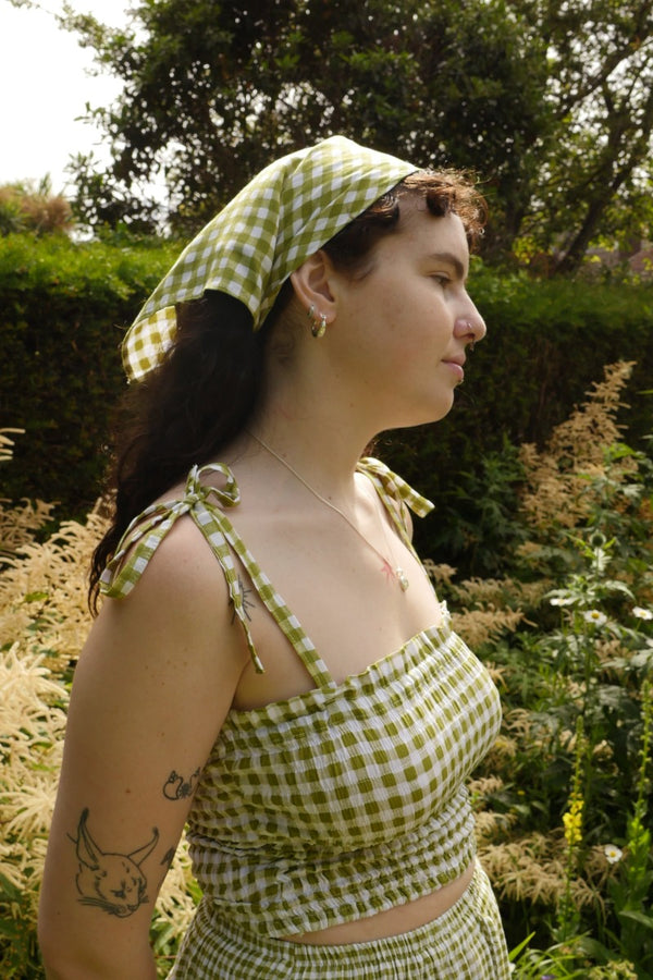 Bandana in Apple Green Gingham by All About Audrey