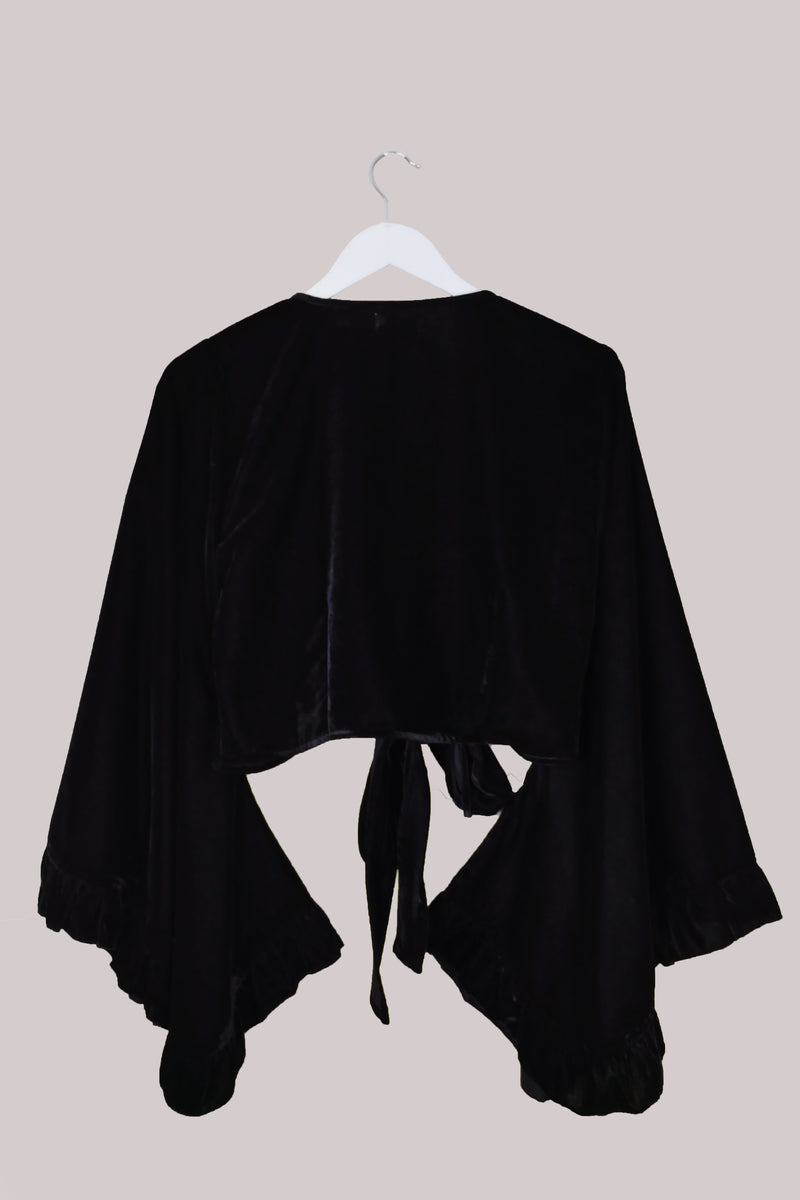 Khroma Venus Wrap Top in Black Dahlia Velvet