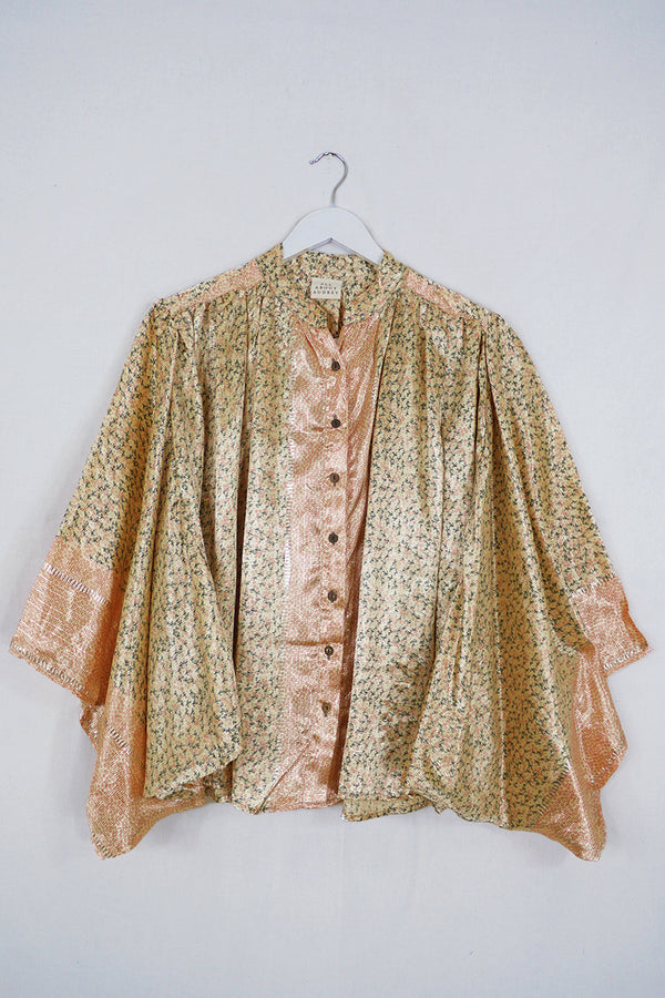 Ophelia Blouse - Bubbly Holly & Gold - Vintage Sari - Free Size by All About Audrey