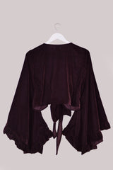 Khroma Venus Wrap Top in Chocolate Brown Velvet