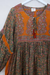 Daisy Midi Smock Dress - Summer of Love - Vintage Indian Cotton - Size XXL by All About Audrey