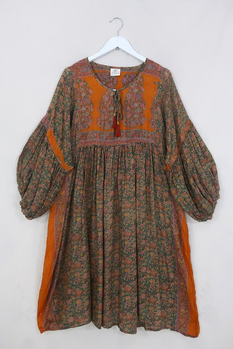 Daisy Midi Smock Dress - Summer of Love - Vintage Indian Cotton - Size XXL