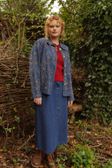 Vintage Skirt - Western Dark Denim Midi - W31