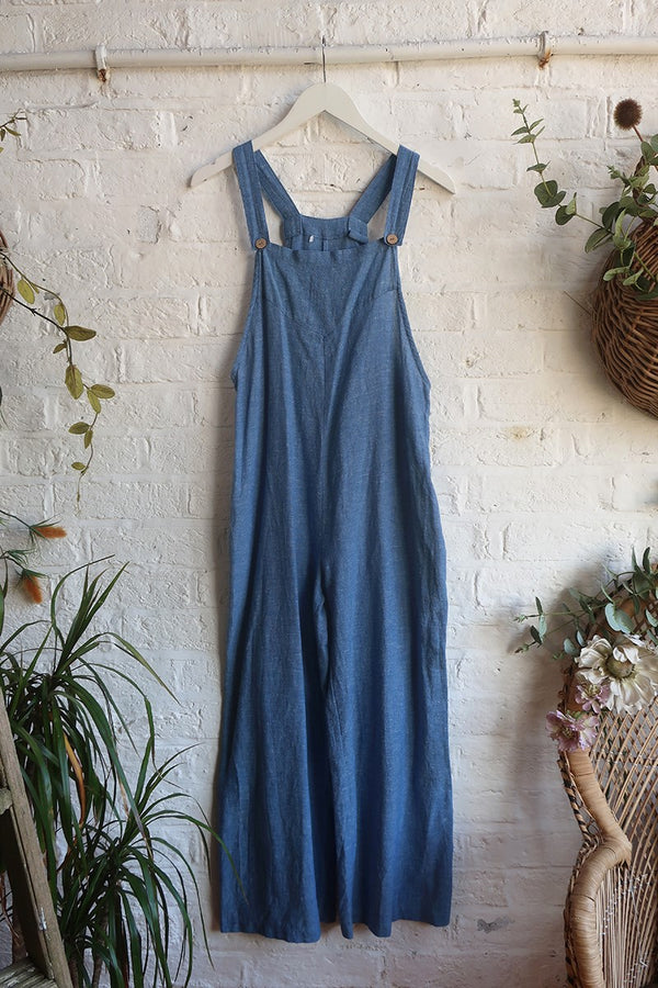 Vintage Dungarees - Organic Cornflower Blue - Size M/L by All About Audrey