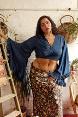 Khroma Venus Wrap Top in Dragonfly Blue by All About Audrey