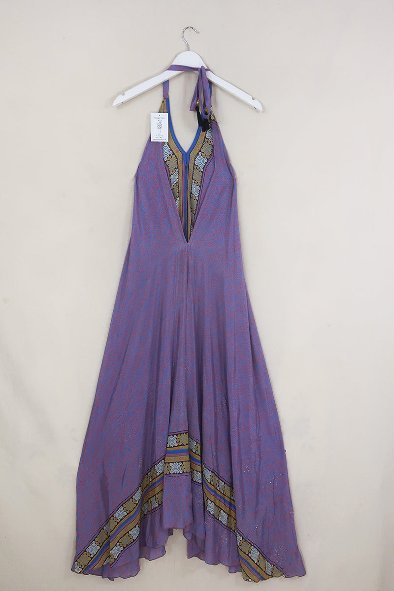 Athena Maxi Dress - Vintage Sari - Marbled Heather & Sun Abstract - Free Size M/L