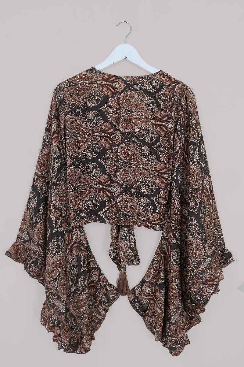 Venus Wrap Top in Fitzgerald Bronze Mandala Paisley