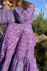 50% OFF Florence Maxi Dress in Orchid Purple Paisley Floral