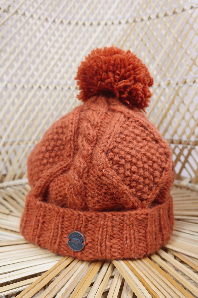 Black Yak Beanie in Fox Orange by All About Audrey