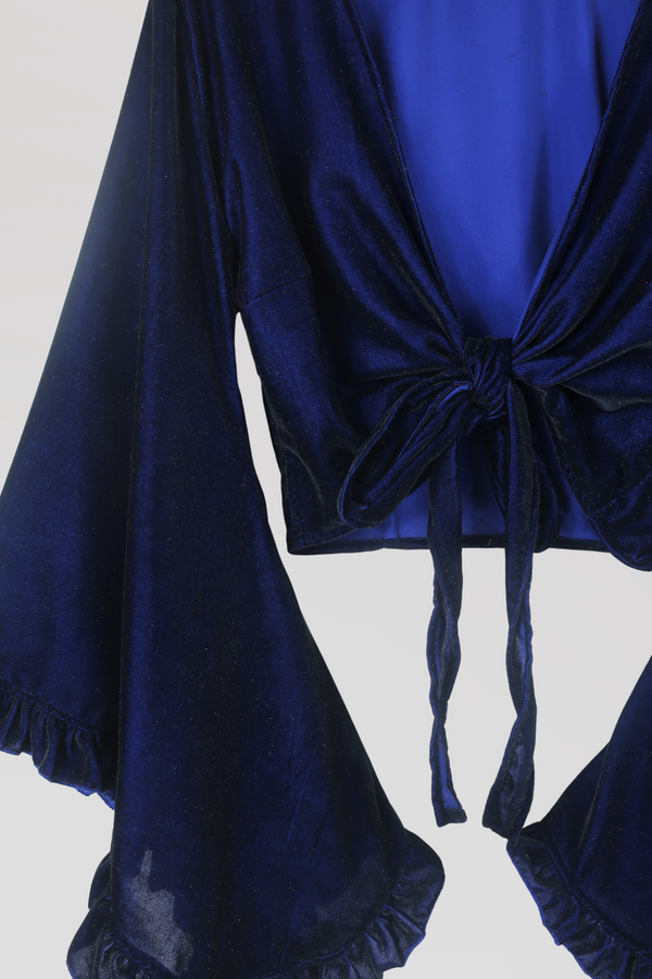 Khroma Venus Wrap Top in Galaxy Blue Velvet by all about audrey