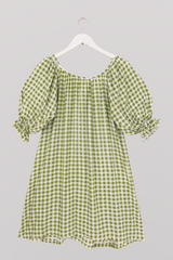 Dolly Mini Dress in Apple Green Gingham by All About Audrey