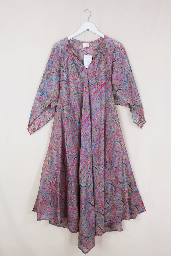 SALE Goddess Dress - Psychedelic Cerise Paisley - Vintage Silk - Free Size