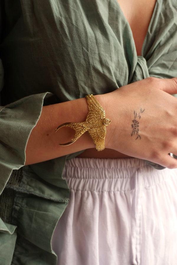 Gold Swift Bird Cuff