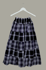 Adelaide Patchwork Maxi Skirt in Midnight Blue & Moon Tartan by All About Audrey