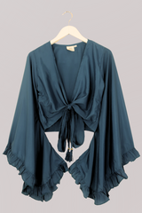 Khroma Venus Wrap Top in Petrol Blue by all about audrey