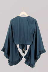 Khroma Venus Wrap Top in Petrol Blue by all about audrey