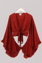 Khroma Venus Wrap Top in Chili Red by all about audrey