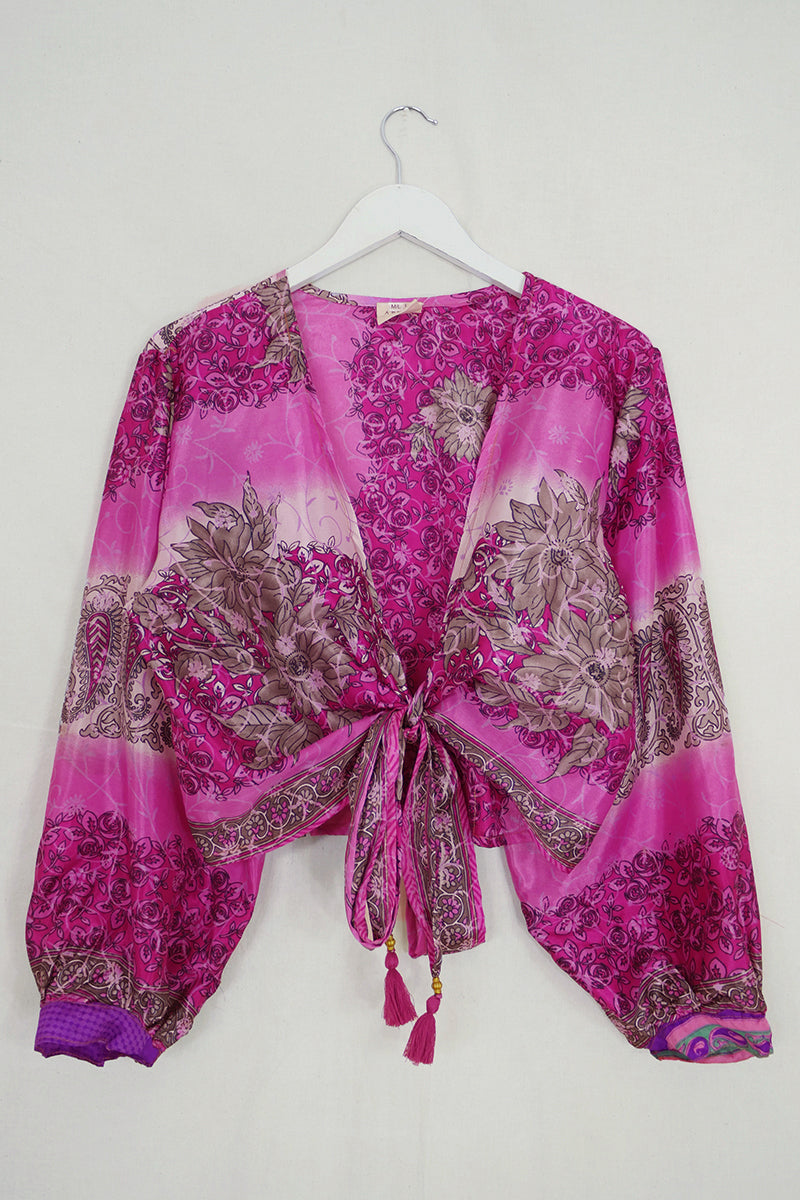 Lola Wrap Top - Cherry Blossom Paisley - Size M/L All About Audrey