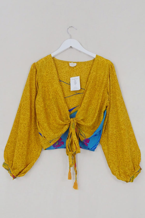 Lola Wrap Top - Under the Golden Ginkgo - Size M/L by All About Audrey