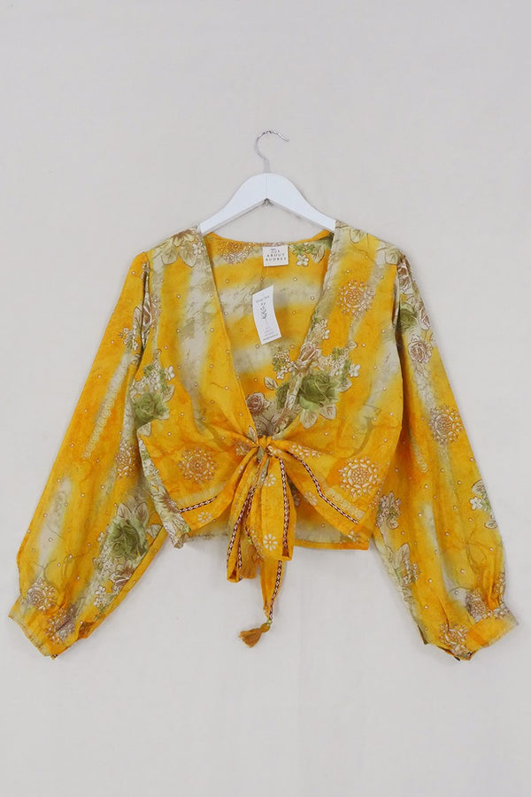 Lola Wrap Top - Golden Rose Bouquet - Size M/L by All About Audrey