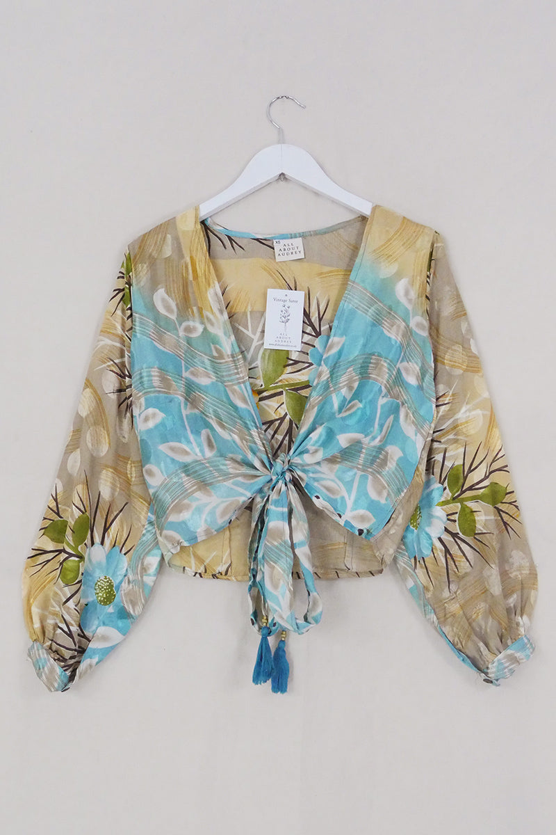 Lola Wrap Top - Desert Oasis Dried Flowers - Size XS by All About Audrey