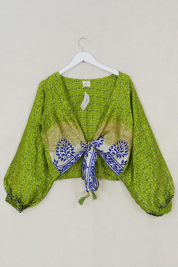 Lola Wrap Top - Forget-Me-Not Green - Size S/M by All About Audrey