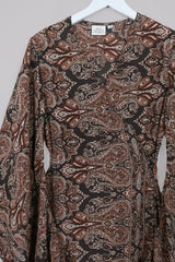 Venus Maxi Wrap Dress in Fitzgerald Bronze Mandala Paisley