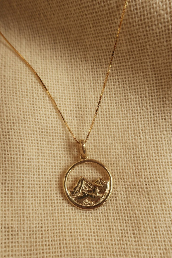 Gold Misty Mountain Charm Necklace by All About Audrey