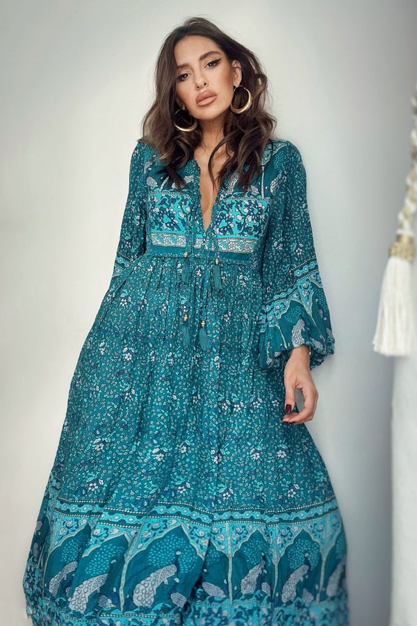 Peacock Primrose Dress - Ocean & Indigo - ALL SIZES by all about audrey