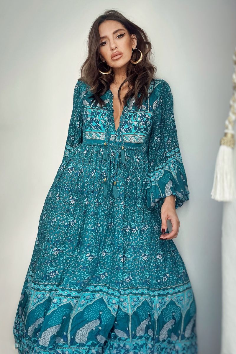 Peacock Primrose Dress - Ocean & Indigo - ALL SIZES by all about audrey