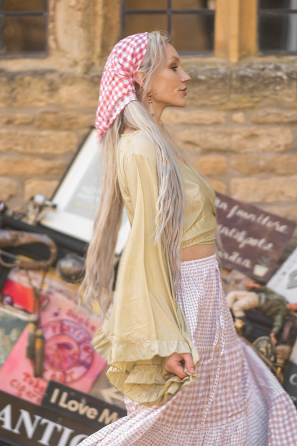 Sally Bandana in Strawberry Pink Gingham