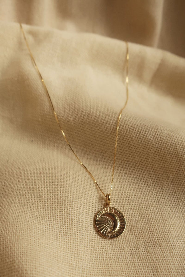 Gold Moon Beam Charm Necklace by All About Audrey