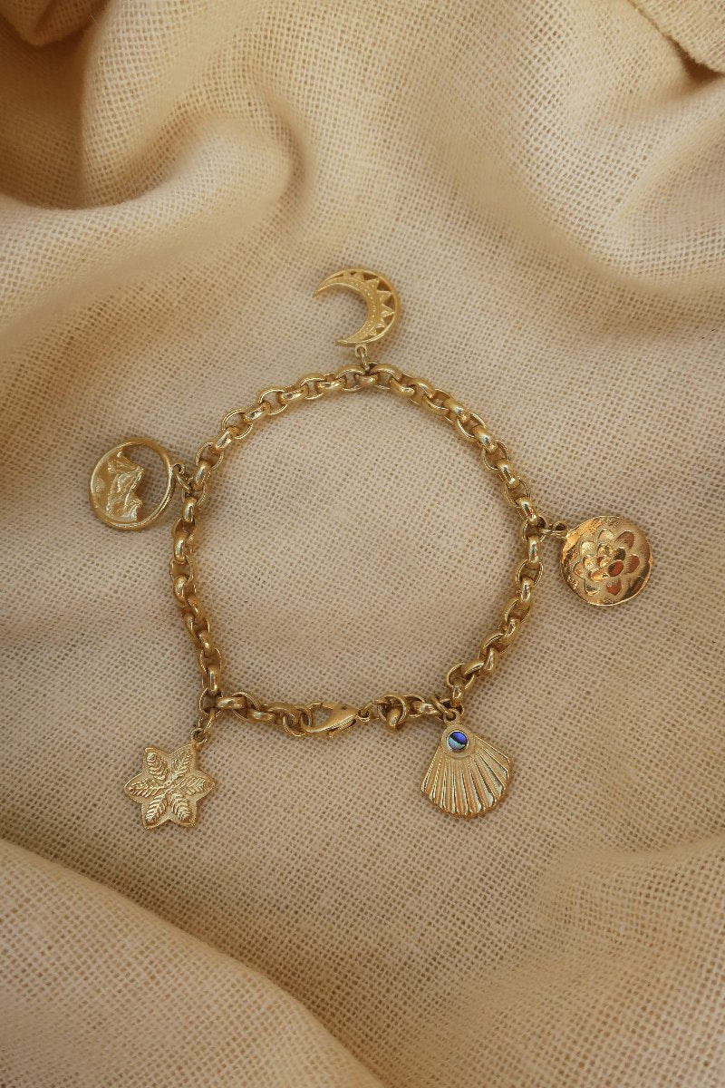 Nature's Elements Gold Charm Bracelet by All About Audrey