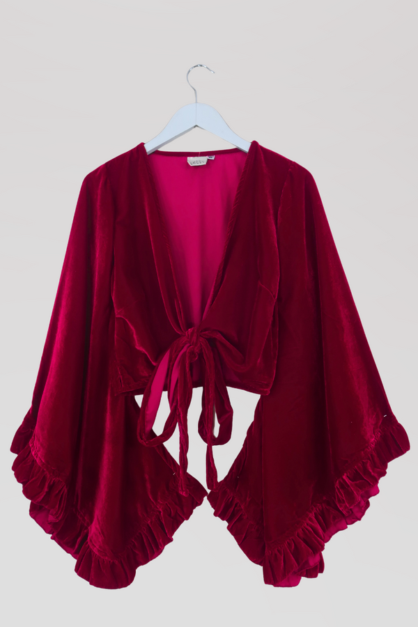 Khroma Venus Wrap Top in Panther Pink Velvet by all about audrey
