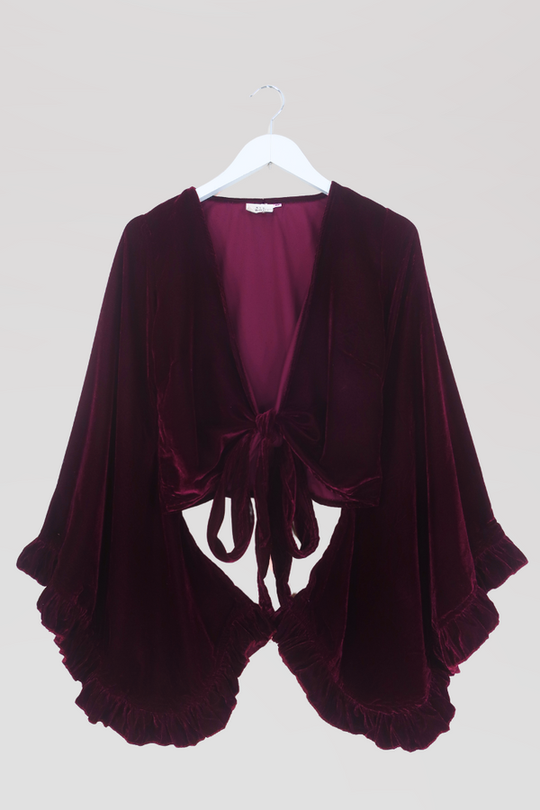 Khroma Venus Wrap Top in Plum Purple Velvet by all about audrey