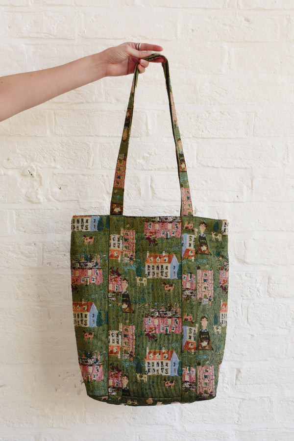 Prairie Pasture Green Tapestry Tote Bag