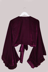 Khroma Venus Wrap Top in Plum Purple Velvet