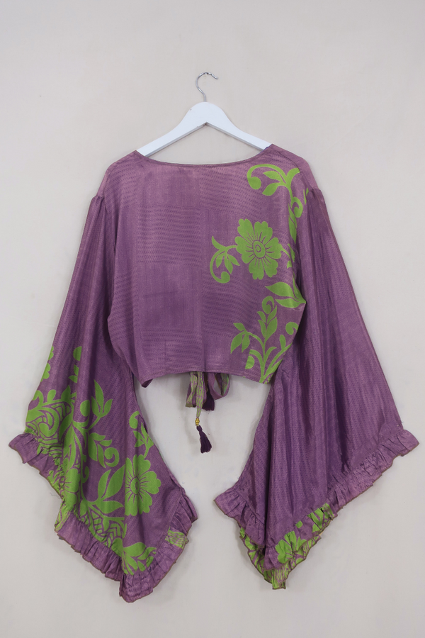 Venus Wrap Top - Heard It Through the Grapevine Purple - Vintage Sari - L/XL